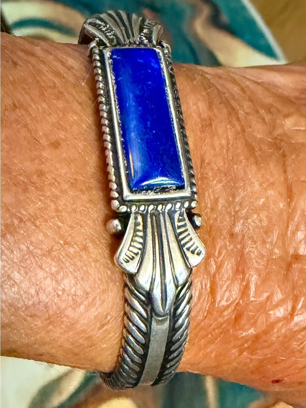 Carolyn Pollack Silver Bracelet with Lapis Blue Stone
